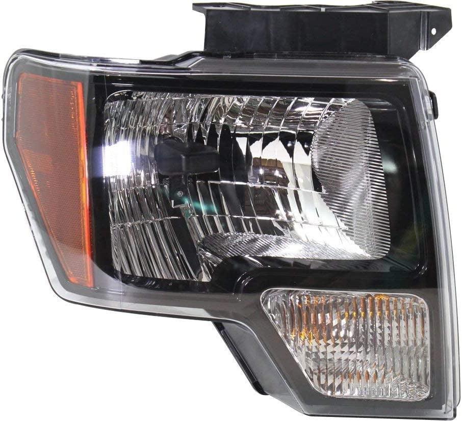 Head Lamp Compatible with 2010-2014 Ford F150 Assembly Halogen Black Trim - CAPA Passenger and Driver Side