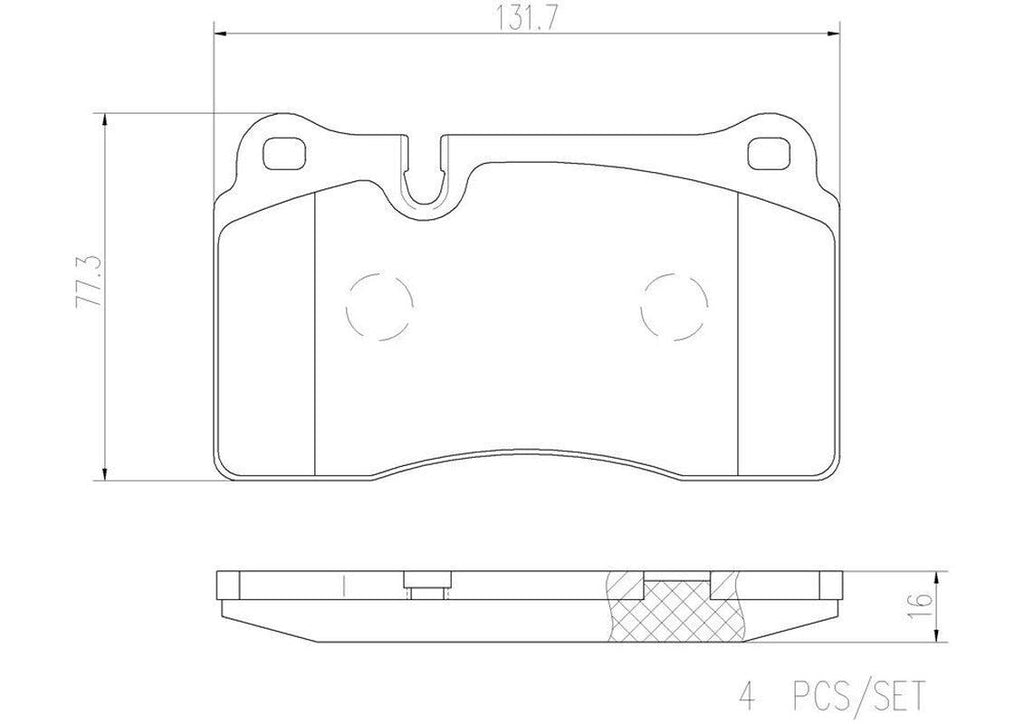 Brembo Front Disc Brake Pad Set for 12-13 Audi TT RS Quattro (P85116N)