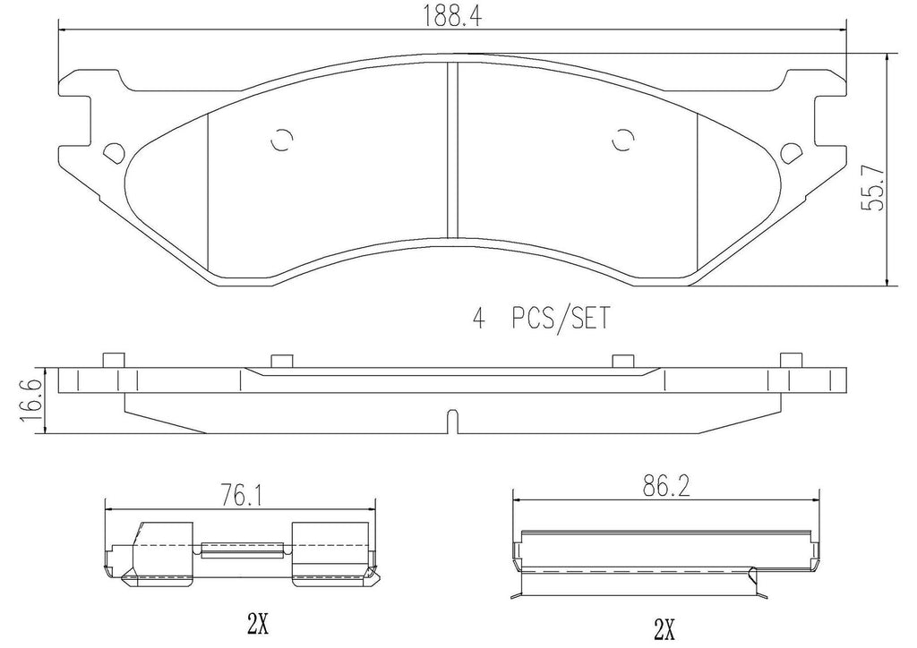 Brembo Front Disc Brake Pad Set for 01 Dodge Ram 1500 (P18019N)