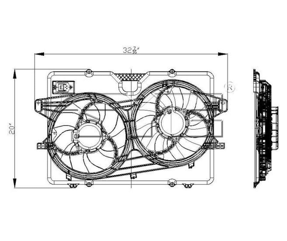 TYC Dual Radiator and Condenser Fan Assembly for Escape, Mariner 622120