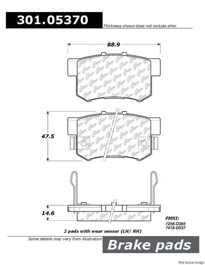 Front Disc Brake Pad for ILX, Civic, CR-Z, SX4, SX4 Crossover+More (301.05370)