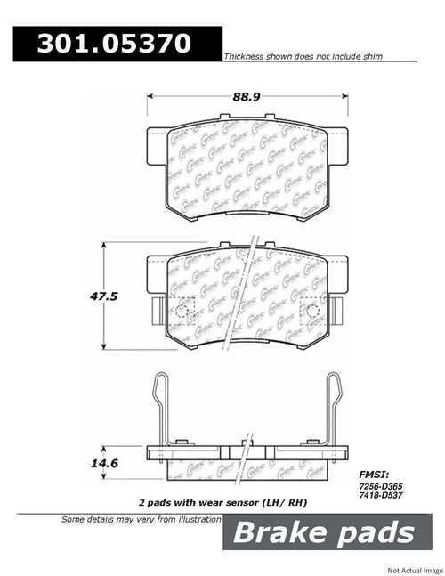 Front Disc Brake Pad for ILX, Civic, CR-Z, SX4, SX4 Crossover+More (301.05370)