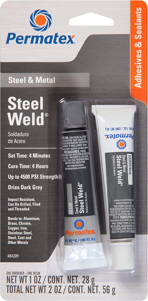 Permatex 84209 Permapoxy 4 Minute Multi-Metal Epoxy, Two 1 Oz. Tubes , Grey