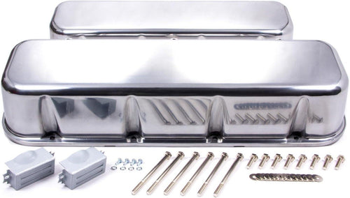 R6230-1 Tall Plain Polished Aluminum Valve Cover for Big Block Chevy