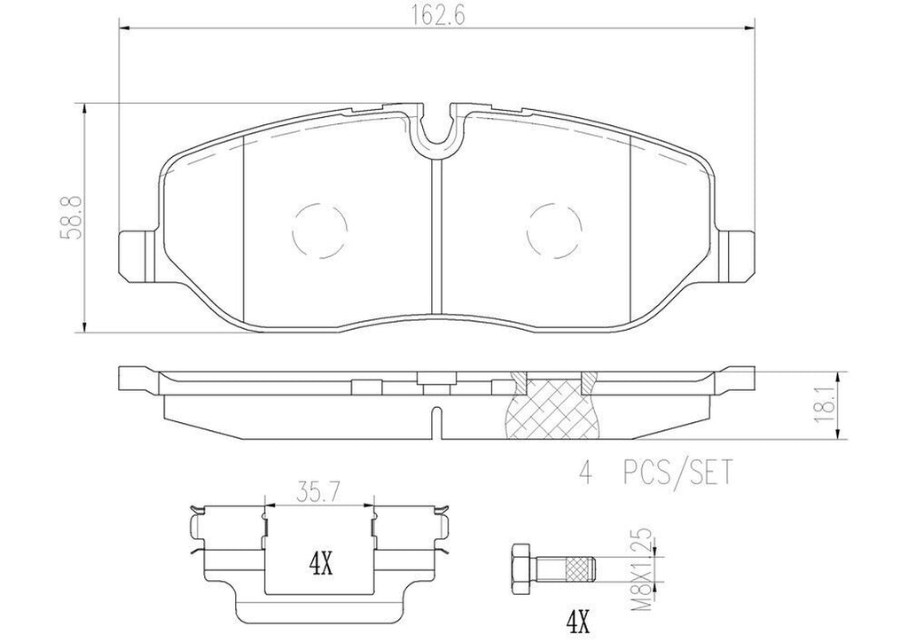 Brembo Front Disc Brake Pad Set for Land Rover (P44014N)