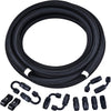 30 Row AN10-10AN Stacked Plate Oil Cooler 6AN 8AN Adapter Universal Engine Transmission Bundle with 6AN 3/8" Fuel Line Hose Fitting Kit Braided Nylon Stainless Steel Oil Gas CPE 20FT Black