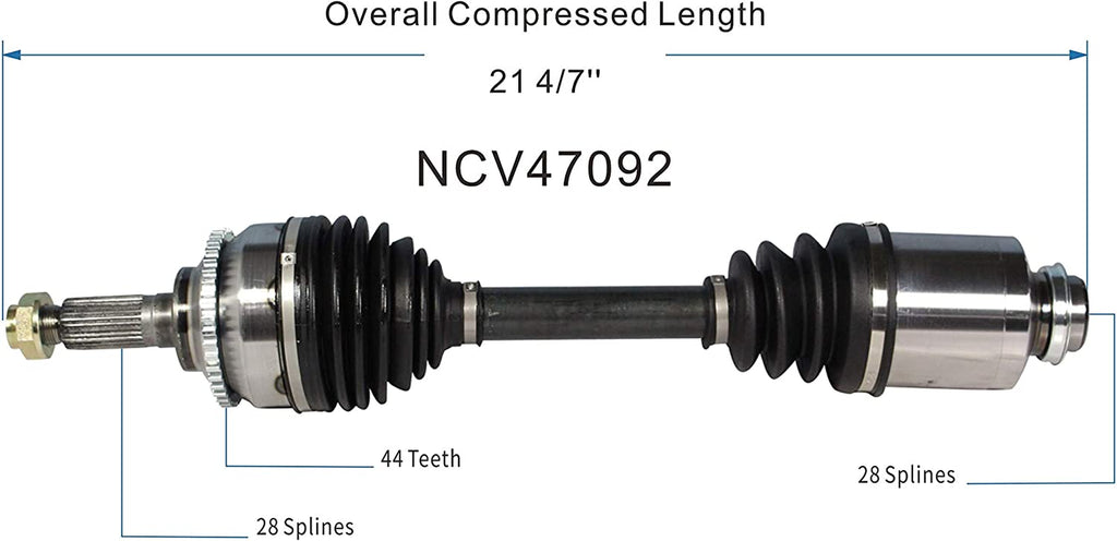 NCV47092 CV Axle Shaft Assembly - Right Front (Passenger Side)