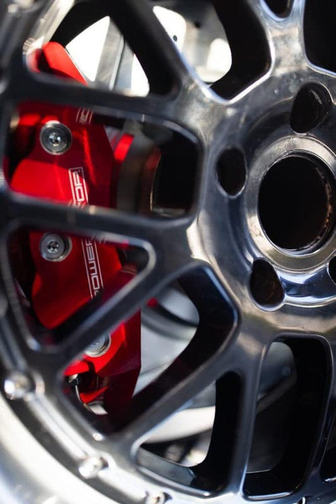 Front S2668 Pair of High-Temp Red Powder Coated Calipers