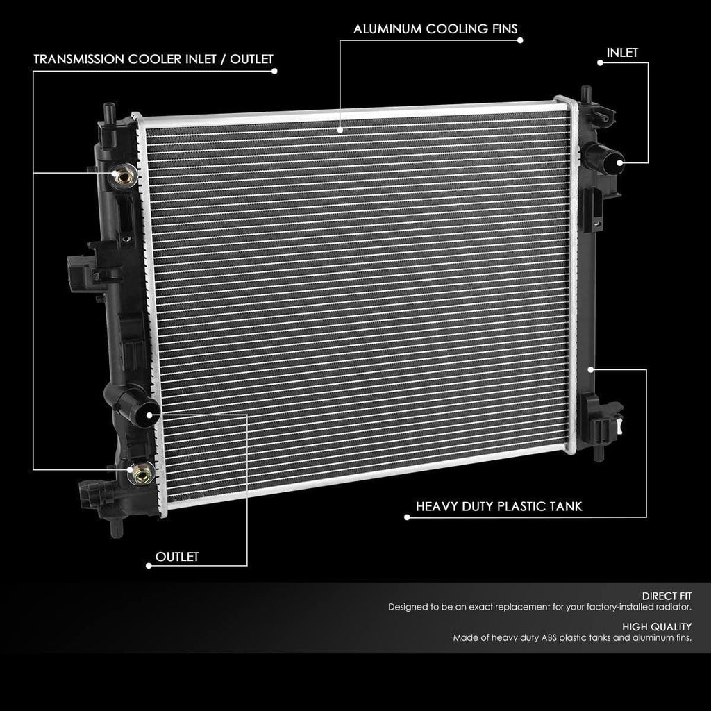 OEM-RA-13589 OE Style 1-Row Aluminum Cooling Radiator Compatible with 16-19 Cadillac ATS / 16-18 CTS / 16-20 Camaro 2.0T 3.6L Non Turbo AT