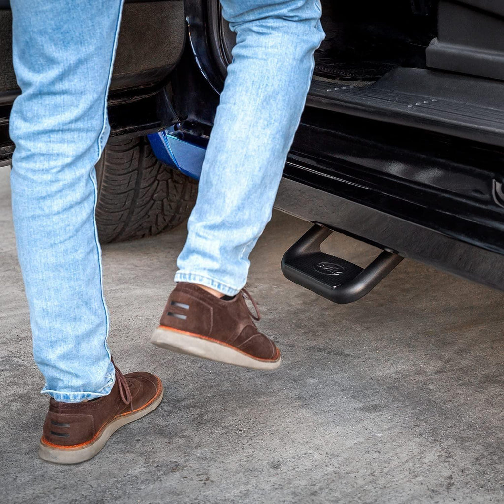 BBS-1103 Truck Black Powder Coated Side Step Set, 2 Pieces (1 Pair), Includes Mounting Brackets - Fits Various Trucks from Chevy (Chevrolet), Ford, Toyota, GMC, Dodge RAM and Jeep