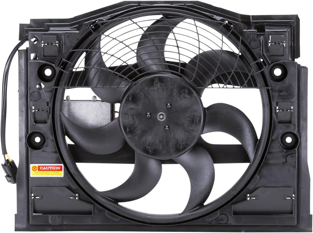 611190 BMW 3 Series Replacement Condenser Cooling Fan Assembly (E46 Models, Clutch Radiator Fans) , Black