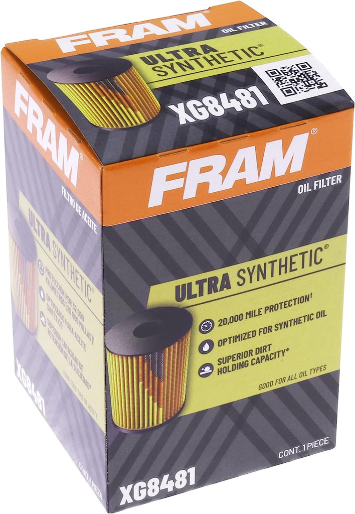 Ultra Synthetic Automotive Replacement Oil Filter, Designed for Synthetic Oil Changes Lasting up to 20K Miles, XG8481 (Pack of 1)