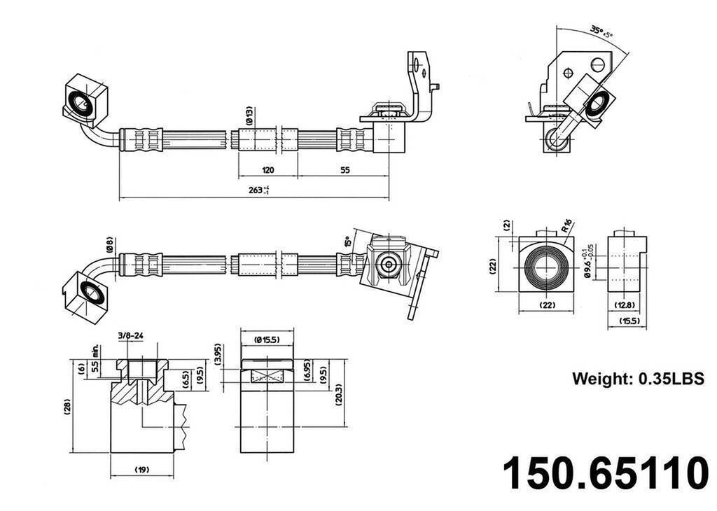 Brake Hydraulic Hose for Ranger, B4000, Explorer Sport Trac+More 150.65110