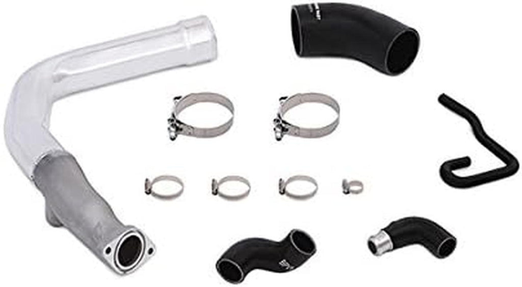 MMTMIC-WRX-15PSL Top-Mount Intercooler Kit Compatible with Subaru WRX 2015-2021 Silver Cooler, Polished Hose