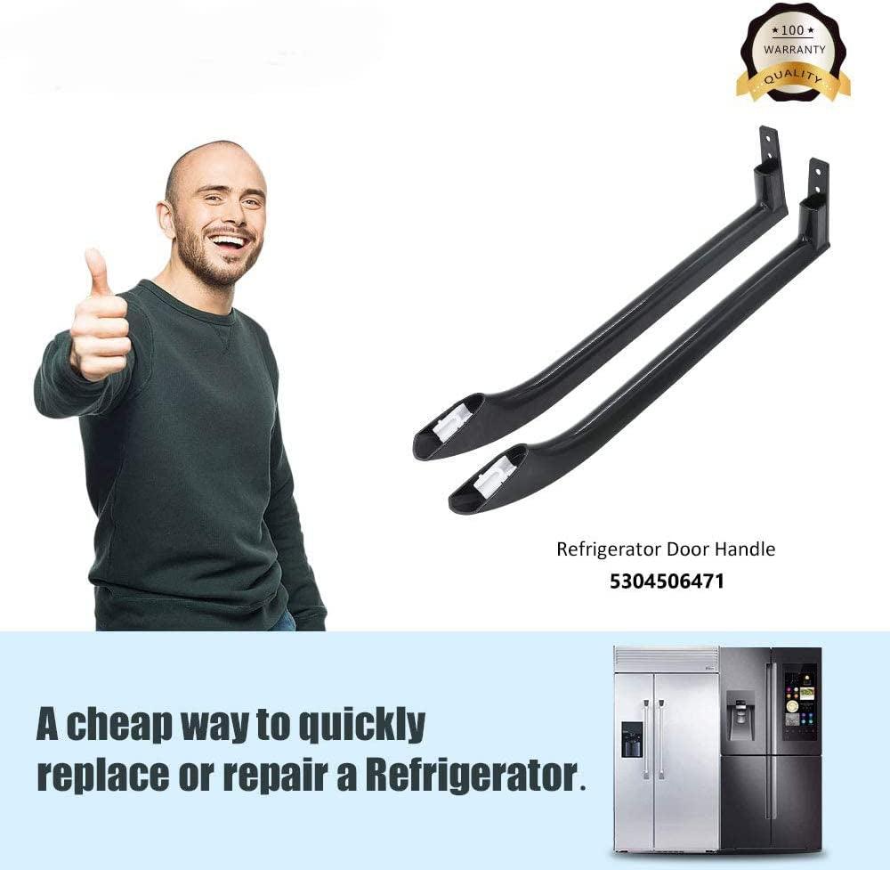 Romalon 5304506471 Refrigerator Door Handle Set Black Replaces 5304504510 5304504509 5304486361 AP6036332 242059506 242059503 Fits CFTR1826LM0 FFHI1817LB8 FFTR1514QB0 LFHI2126LB0