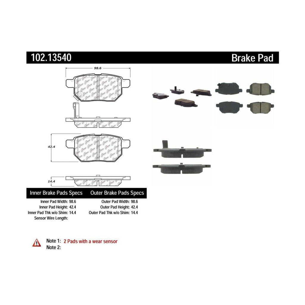 Rear Disc Brake Pad for Prius, Prius Prime, Corolla, Yaris, Tc+More (102.13540)