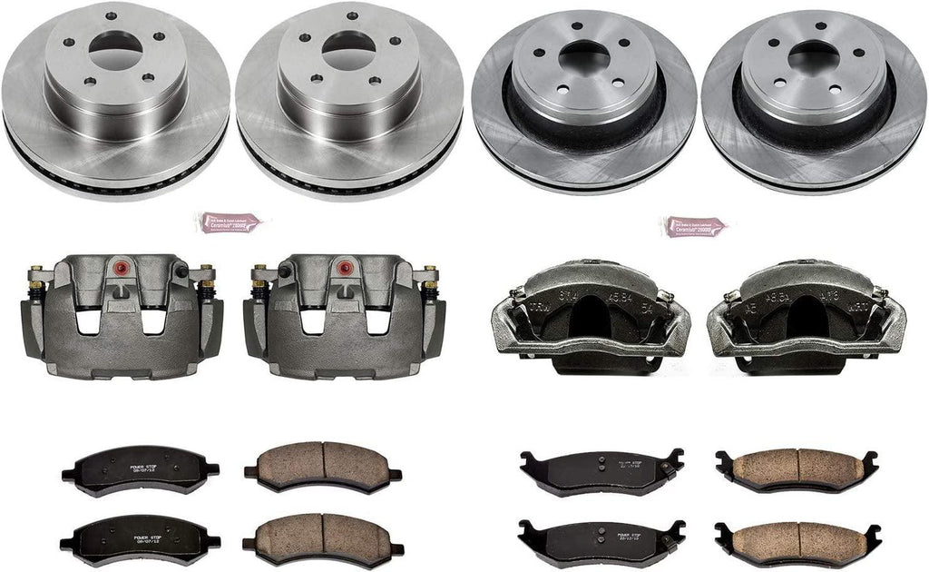 KCOE2164A Front and Rear Stock Replacement Brake Kit (With Calipers)