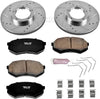 K1232 Front Z23 Carbon Fiber Brake Pads with Drilled & Slotted Brake Rotors Kit
