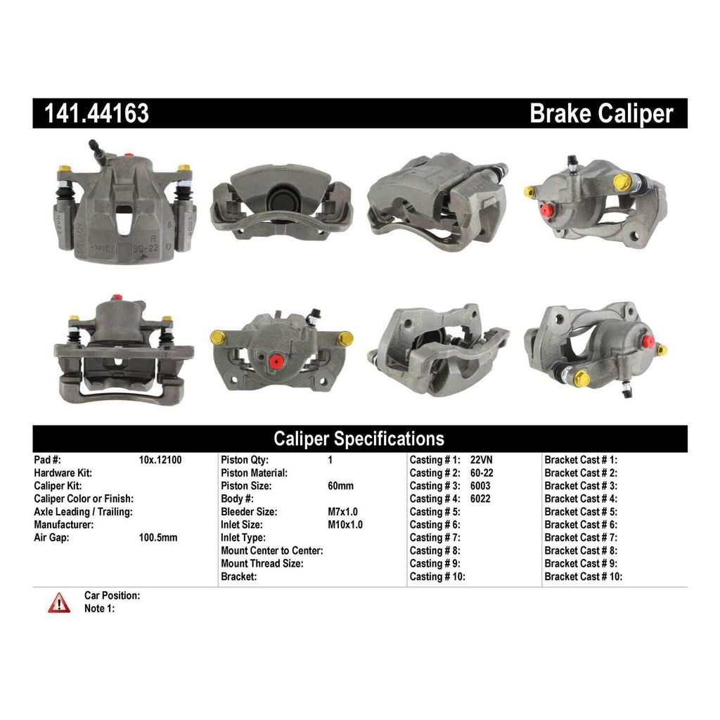 Front Passenger Side Disc Brake Caliper for Corolla, Xd, Matrix+More (141.44163)