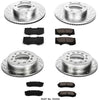 K2325 Front and Rear Z23 Carbon Fiber Brake Pads with Drilled & Slotted Brake Rotors Kit