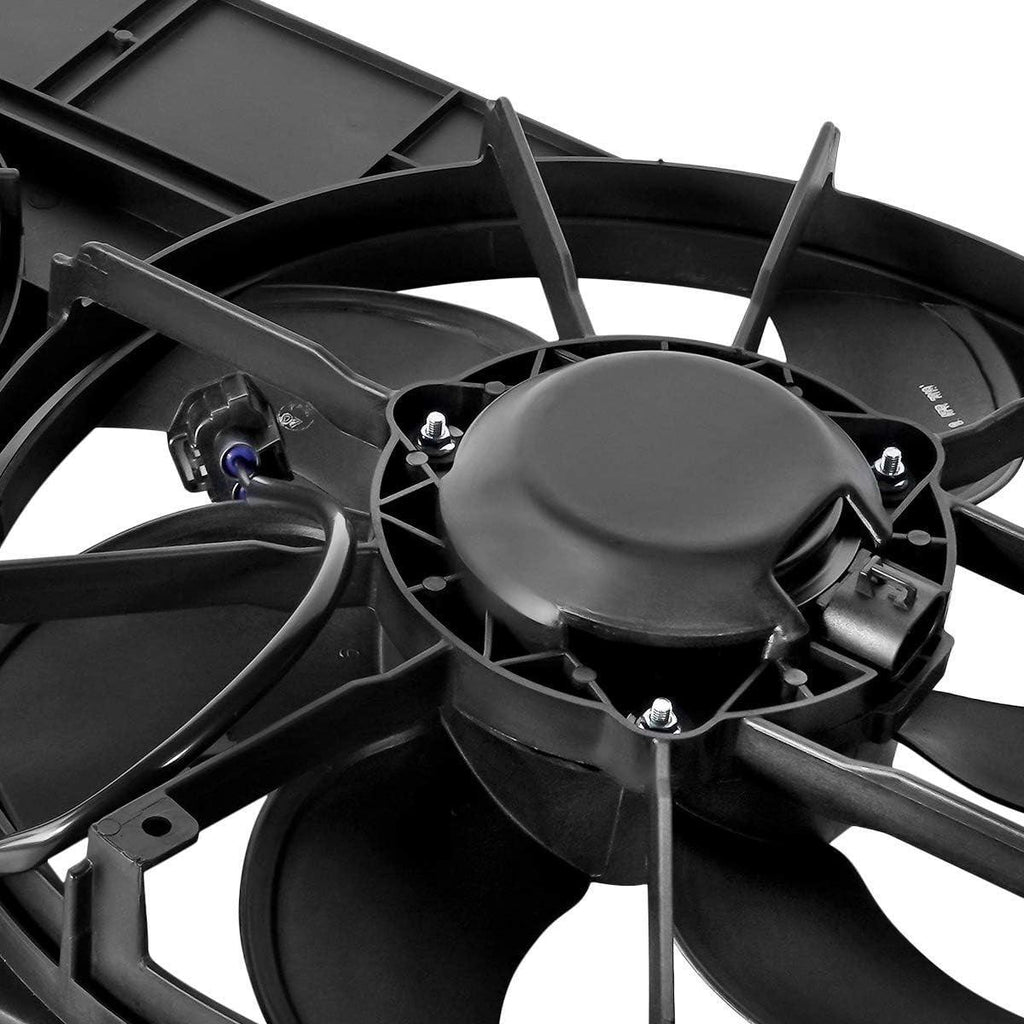 OEM-RF-0125 Factory Style Radiator Cooling Fan Assembly Cooling Efficiency Improved Direct Replacement [Compatible with Ford Transit Connect 2010-2013 Fits 2.0L Engines] , Black