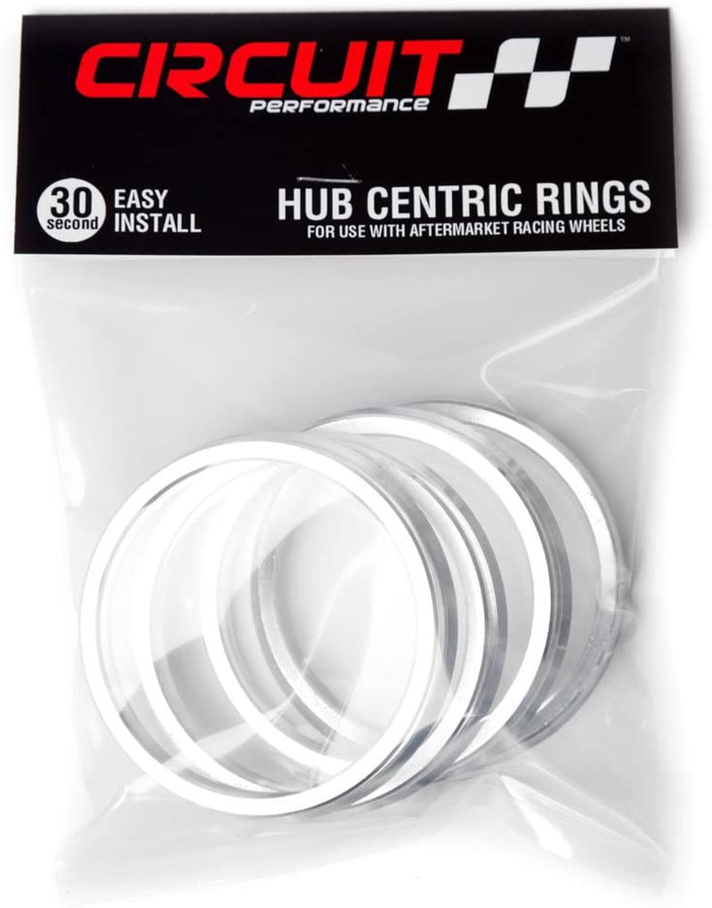 Circuit Performance 73.1Mm OD to 56.1Mm ID Silver Aluminum Hub Centric Rings