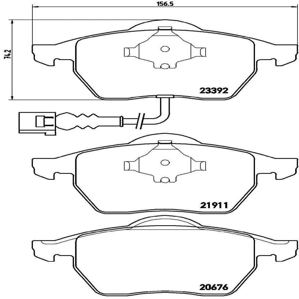 Front Disc Brake Pad Set for Beetle, TT, TT Quattro, Golf, Jetta+More (P85045)