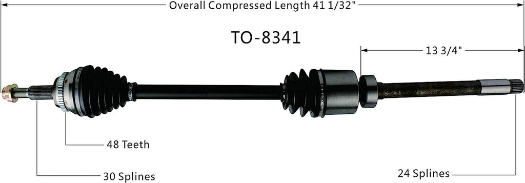 TO-8341 CV Axle, 1 Pack