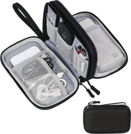 Skycase Travel Cable Organizer,Electronics Accessories Cases, All-In-One Storage Bag,[Waterproof] Accessories Carry Bag for USB Data Cable,Earphone Wire,Power Bank, Phone,Black-1