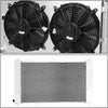 RA+FS-FM97MT-3 Tri Core 3-Row Radiator W/Fan Shroud Fit 97-04 Ford Mustang Mt,Metallic