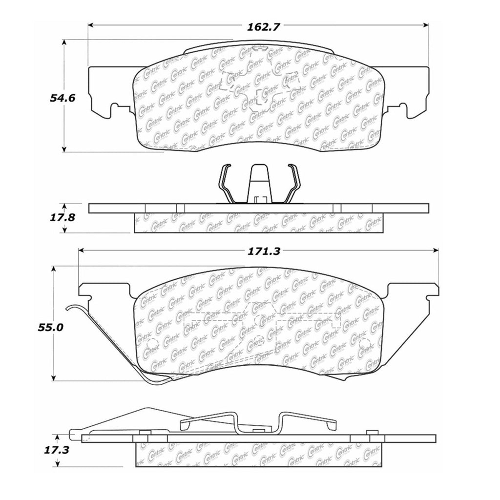 Centric Front Disc Brake Pad for 1987-1990 Dakota (102.03440)