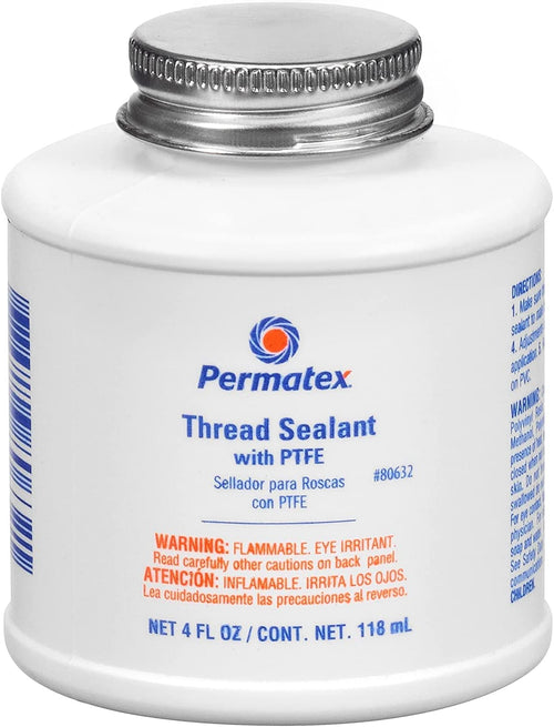 Permatex 80632 Thread Sealant with PTFE, 4 Oz. , White