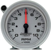 233909 Auto Gage 3-3/4" Tachometer 0-10,000 RPM W/Silver Dial & Shift-Light