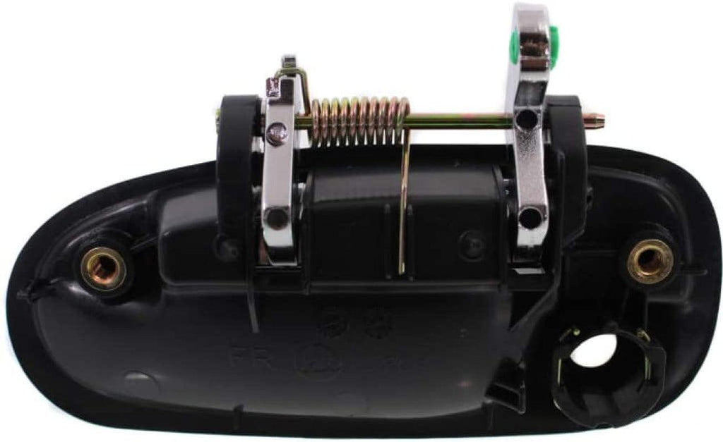 for Honda Civic Exterior Door Handle Front, Passenger Side Smooth Black Bezel with Chrome Lever (1996-2000) | with Key Hole| Trim:All Submodels