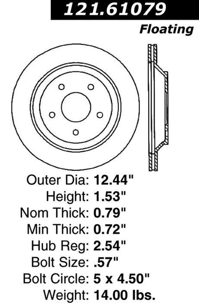 Centric Rear Disc Brake Rotor for Freestar, Monterey (121.61079)