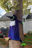 POPGIFTU 64" Large Crashing Witch Decorations, Funny Witch Crashing into Tree Halloween Outdoor Decor, Hanging into Tree/Door/Garden/Yard/Indoor/Outside Halloween Flying Witches Props Ornaments