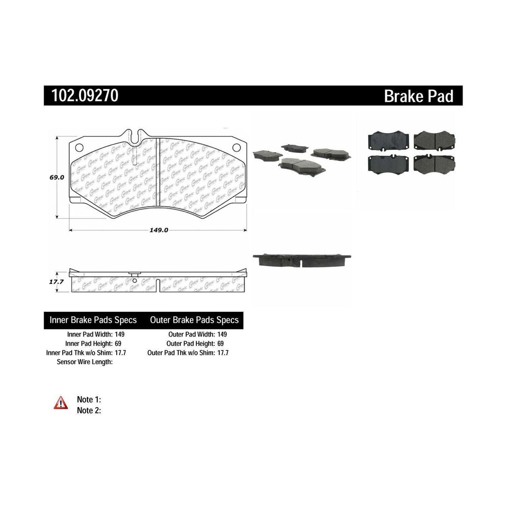 Centric Front Disc Brake Pad for G550, G65 AMG, G500, G55 AMG (102.09270)