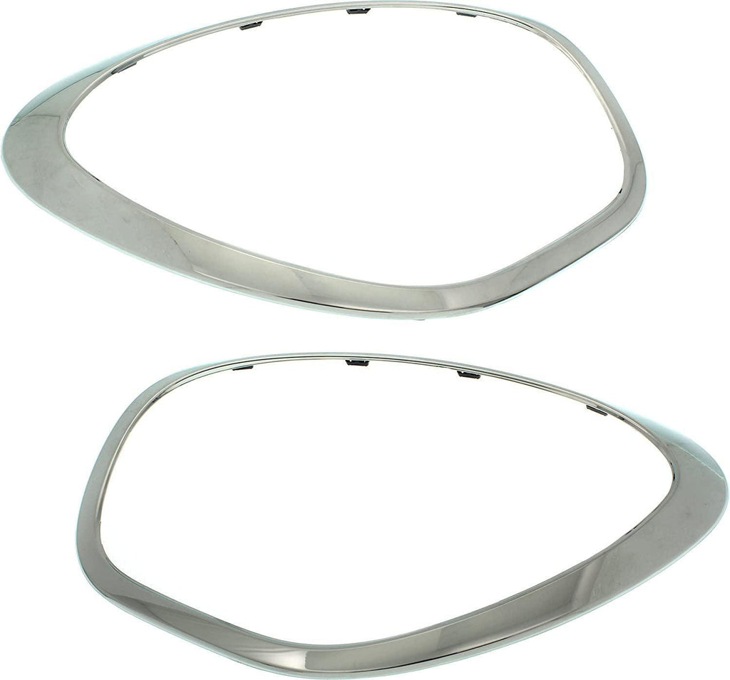 Driver and Passenger Side Headlight Bezel Set of 2 Compatible with 2011-2016 Mini Cooper Countryman & 2013-2016 Cooper Paceman Black Interior - MC2507103, MC2506103