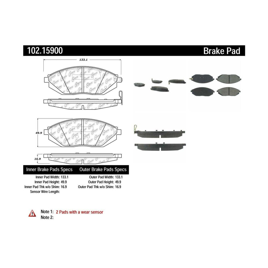 Centric Front Disc Brake Pad for Beat, Sonic, Spark, Spark Classic (102.15900)