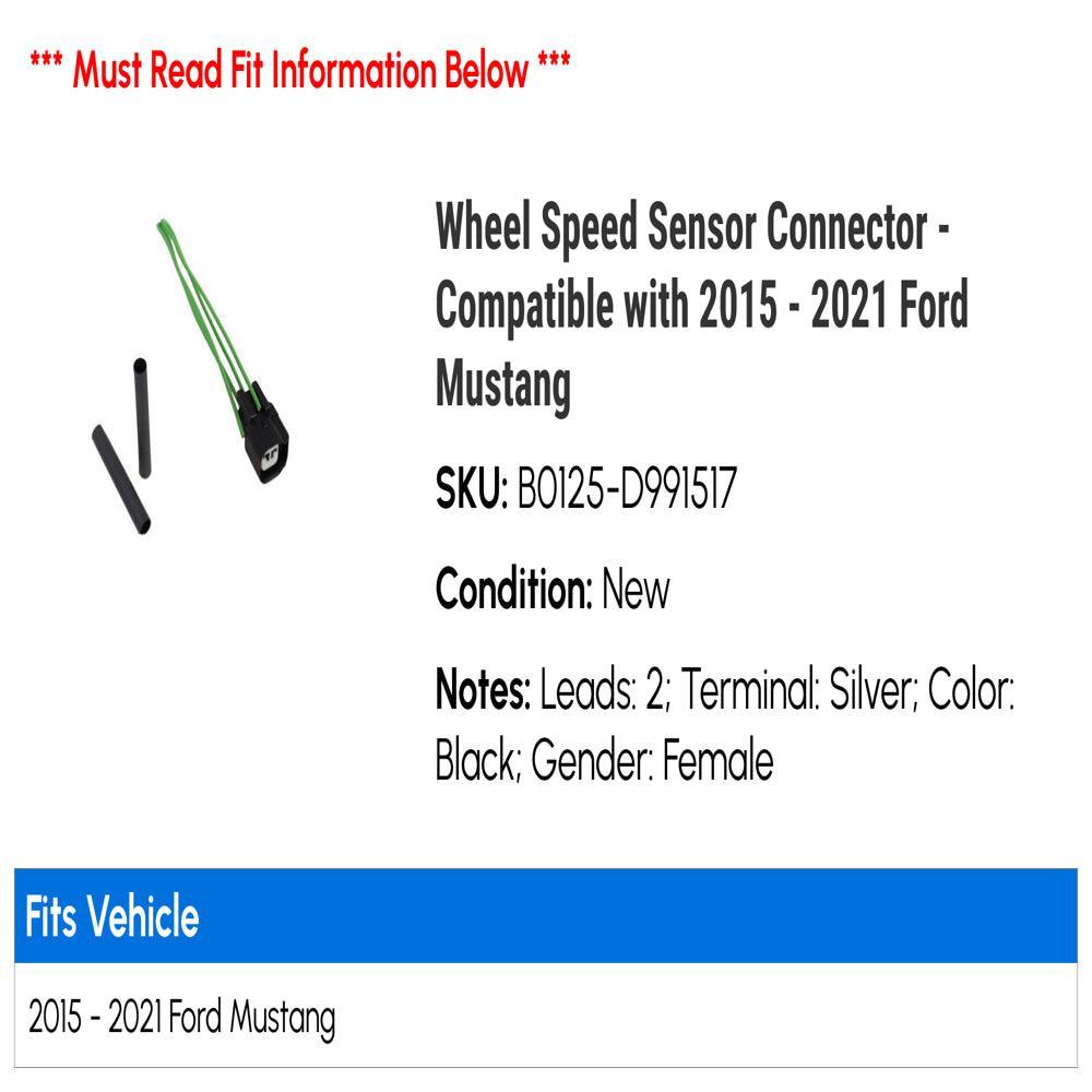Wheel Speed Sensor Connector - Compatible with 2015 - 2021 Ford Mustang 2016 2017 2018 2019 2020