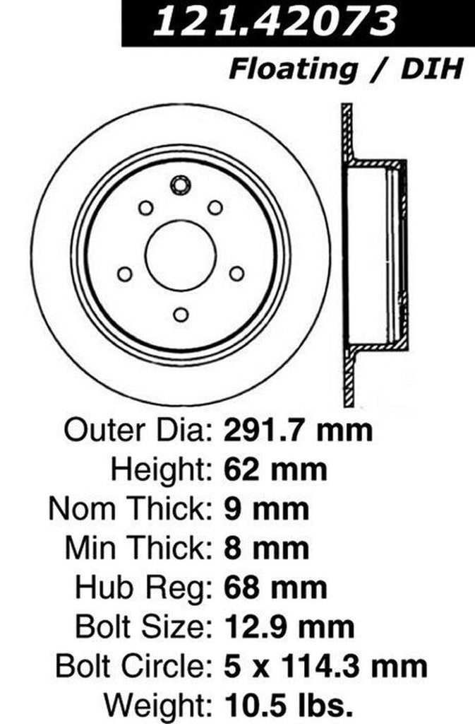 Rear Disc Brake Rotor for Altima, Sentra, Juke, Safrane, Maxima (121.42073)