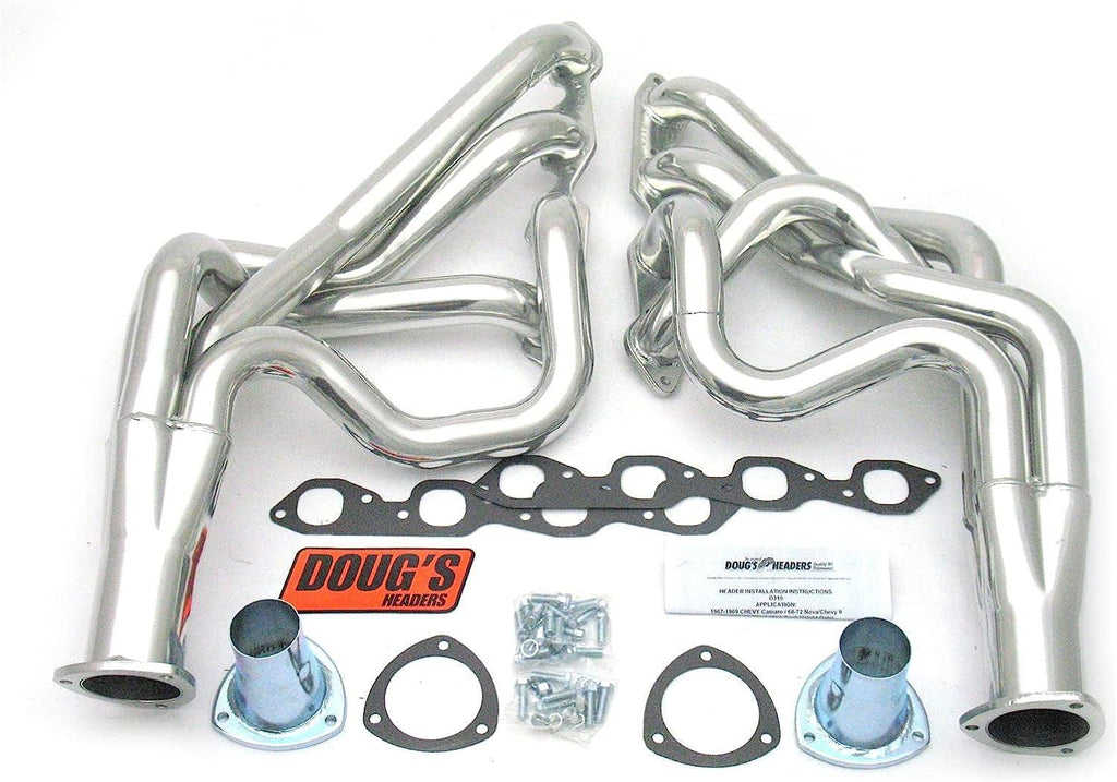 D319 2-1/8" 4-Tube Full Length Metallic Ceramic Coated Exhaust Header for Big Block Chevrolet 67-69