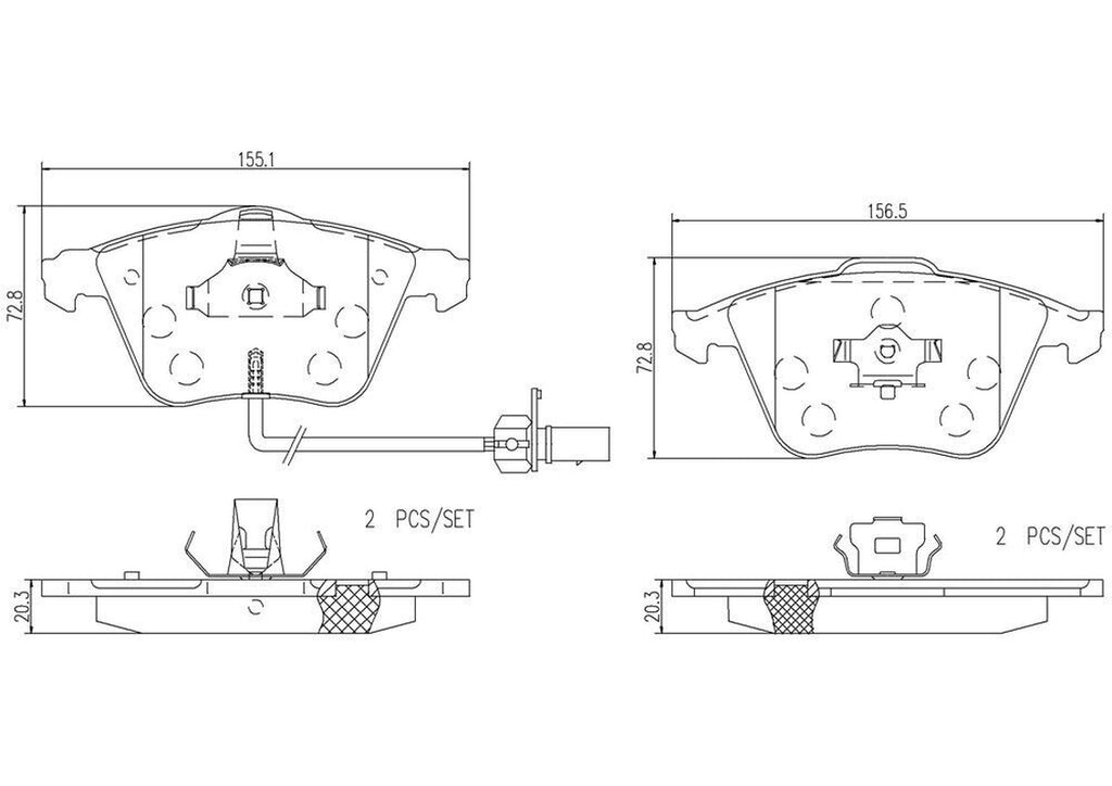 Brembo Front Disc Brake Pad Set for A6, A6 Quattro, A4, A4 Quattro (P85084N)