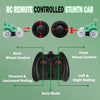 Remote Control Car, Dinosaur RC Stunt Car Invincible 360°Rolling Twister with Colorful Lights & Music Switch, Rechargeable RC Car for Toddlers, Kids, Boys and Girls(Green)