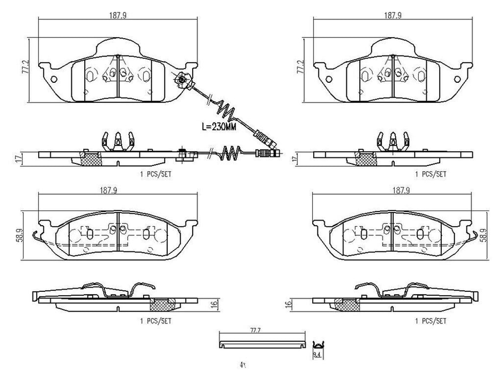 Brembo Front Disc Brake Pad Set for ML350, ML320, ML430 (P50039N)