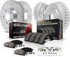 K15019DK Front and Rear Z23 Carbon Fiber Brake Pads with Drilled & Slotted Brake Drums Kit