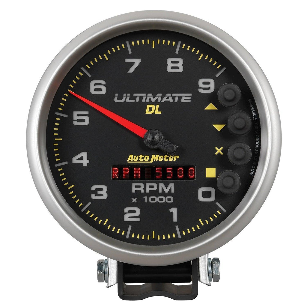 5 in. TACHOMETER 0-9000 RPM PEDESTAL ULTIMATE DL PLAYBACK BLACK - greatparts