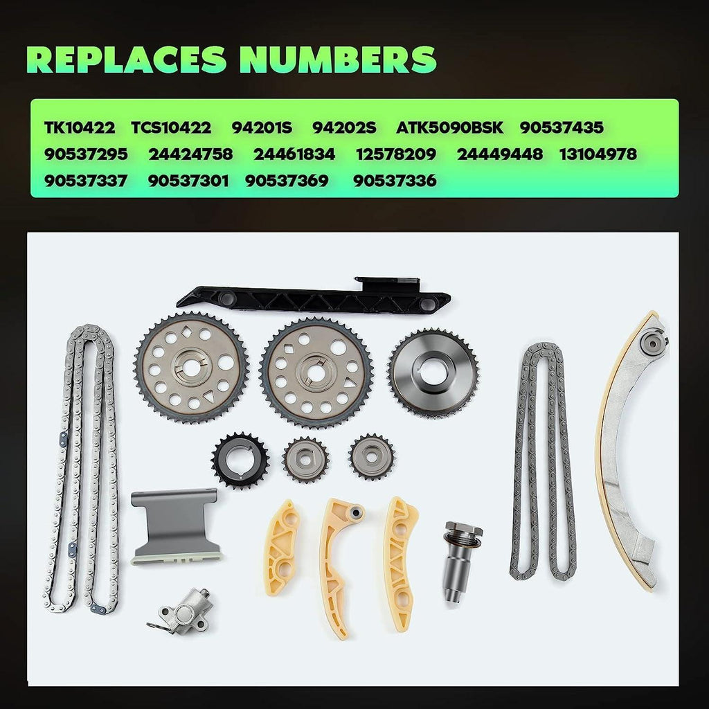 TK10422 TK10422BS Engine Timing Chain Kit Sets Replaces for Buick Lacrosse Regal Verano for Chevy Cavalier 2.2L 2.0L 2.4L