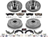 K15019DK Front and Rear Z23 Carbon Fiber Brake Pads with Drilled & Slotted Brake Drums Kit