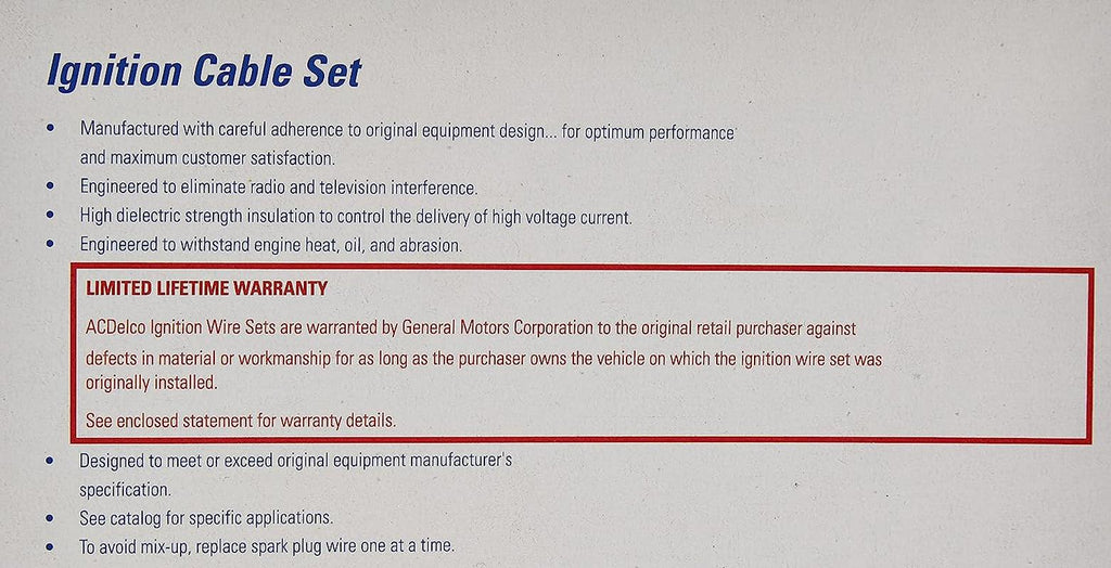 GM Original Equipment 746V Spark Plug Wire Set